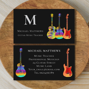 Carte De Visite Guitare moderne professeur de musique personnalisé