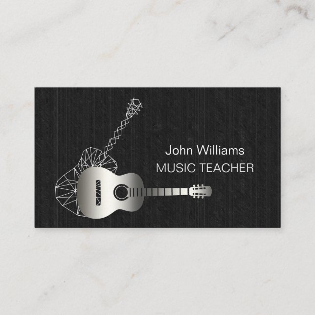 Carte De Visite Guitare Musique Enseignant DJ Joueur Musicien Géom (Devant)