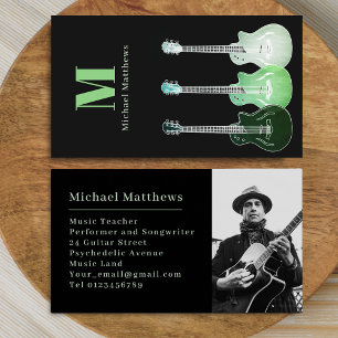 Carte De Visite Guitare Musique Enseignant Photo personnalisée