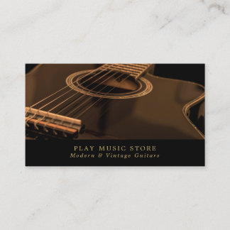 Carte De Visite Guitare noire, boutique d'instruments de musique