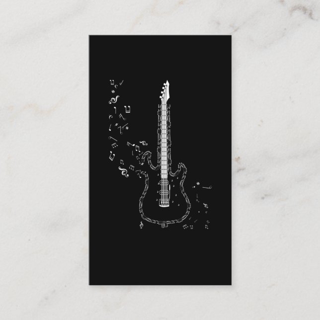 Carte De Visite Guitare Notes musicales Instrument Musicien Guitar (Devant)