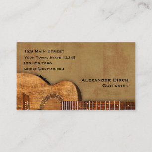 Carte De Visite Guitare rustique