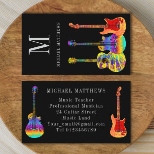Carte De Visite Guitare Teacher Musicien Personnalisé