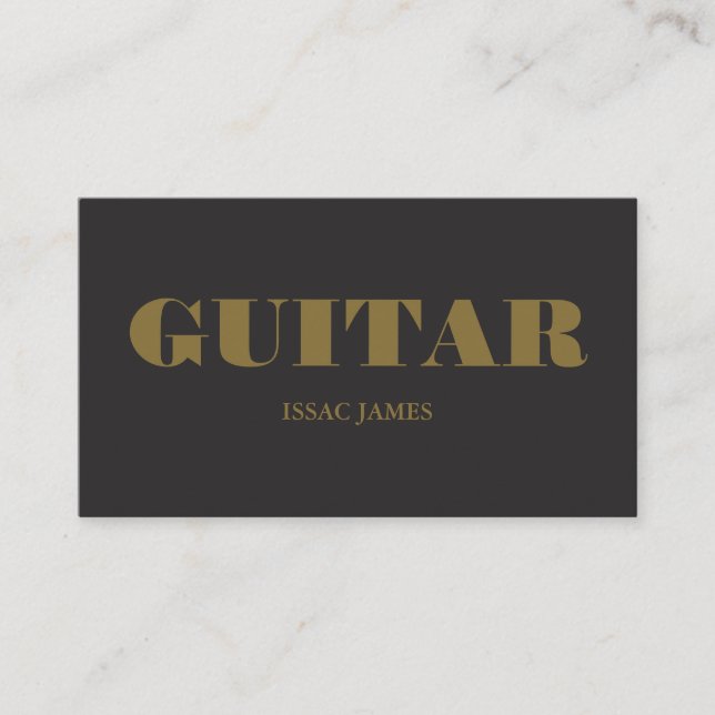 Carte De Visite Guitariste élégant, Musicien professionnel (Devant)