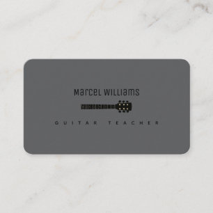 Carte De Visite Guitariste Minimaliste manche de guitare gris