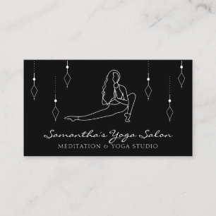 Carte De Visite Gym de fitness Yoga Pilates Géométrie Secrète Noir