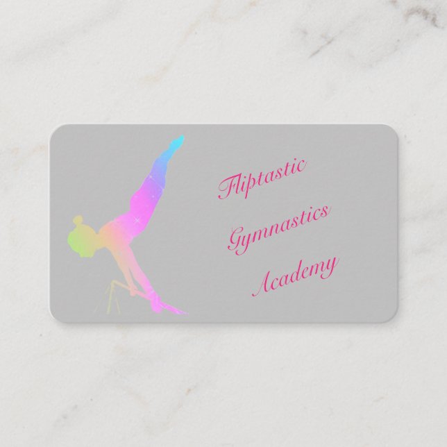 Carte De Visite Gymnastique Colorful Pastel Font (Devant)