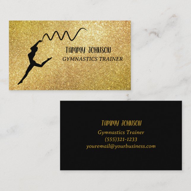 Carte De Visite Gymnastique Gold Sparkle (Devant / Derrière)