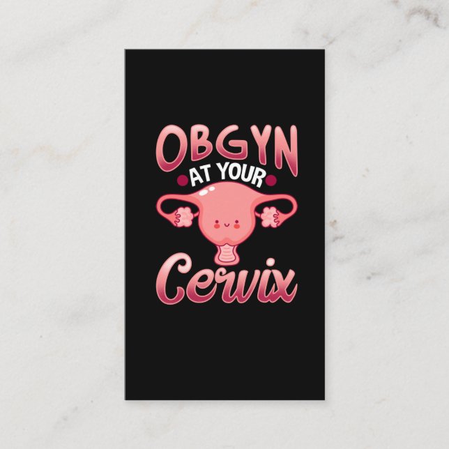 Carte De Visite Gynécologue obstétricien du Cube Cervix OBGYN (Devant)