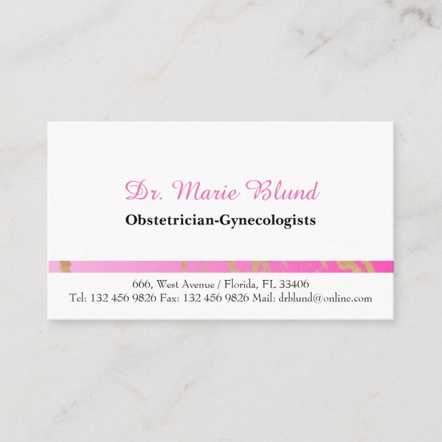 Carte De Visite Gynécologues obstétricien hôpital de clinique OBGY (Devant)