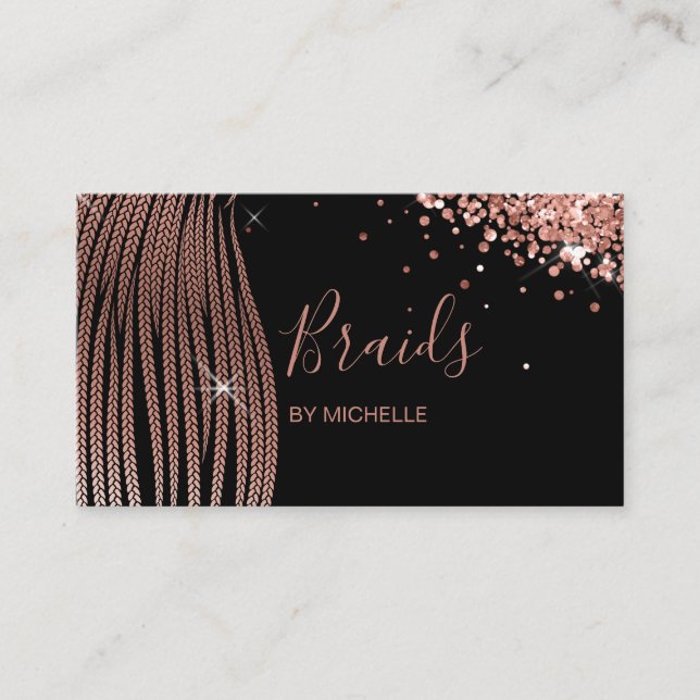 Carte De Visite Hair Braider, salon de cheveux pour Braids Busines (Devant)
