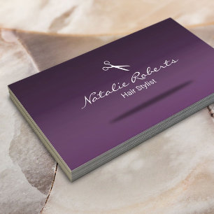 Carte De Visite Hair Stylist Elegant Lavender Hairstylist Salon