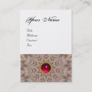 Carte De Visite HAIR STYLIST monogramme, rouge rose rubis, perle b