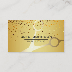 Carte De Visite Hair Styliste Parties scintillant Confetti Mode Or