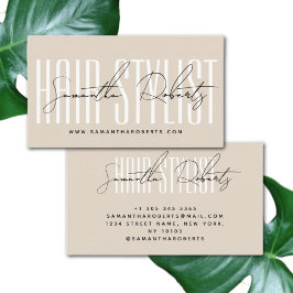 Carte De Visite Hair styliste typographie moderne script lumière t