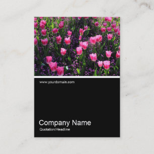 Carte De Visite Half&Half Photo 0384 - Lit de tulipes roses