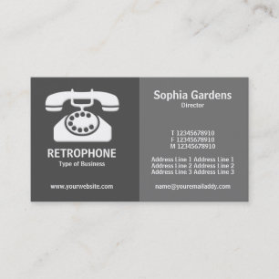 Carte De Visite Half & Half (Téléphone)- Nuances de Gris
