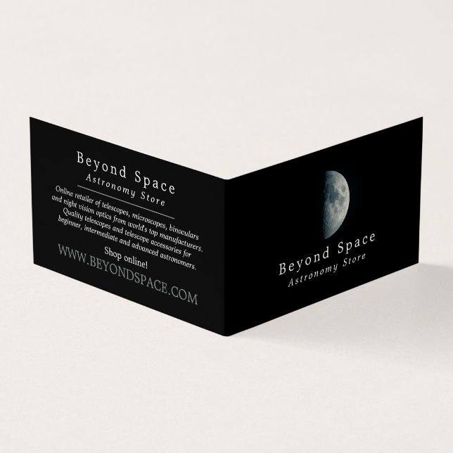 Carte De Visite Half Moon, Astronome, Astronomie Store (Extérieur)