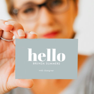 Carte De Visite Hallo blanc gris bleu