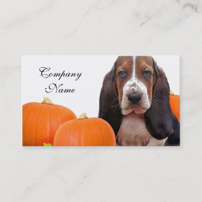 Carte De Visite Halloween Basset Hound (Devant)