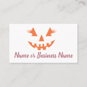 Carte De Visite Halloween Citrouille Jack-o'-lantern fille personn