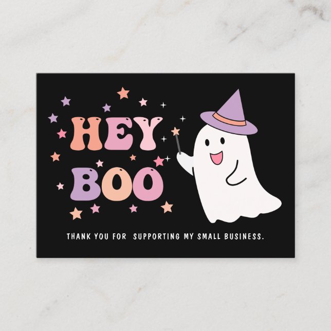 Carte De Visite Halloween Ghost Petite entreprise merci (Devant)