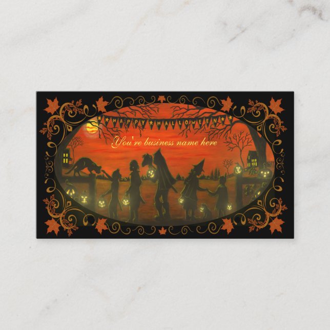 Carte de visite "Halloween heureux " de Halloween (Devant)