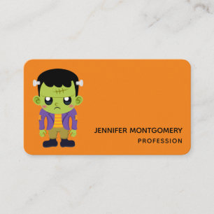 Carte De Visite Halloween monstre Frankenstein Green
