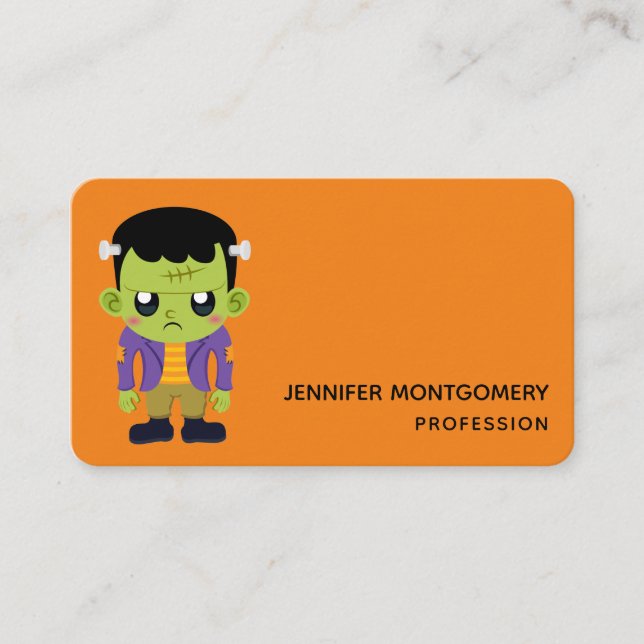 Carte De Visite Halloween monstre Frankenstein Green (Devant)