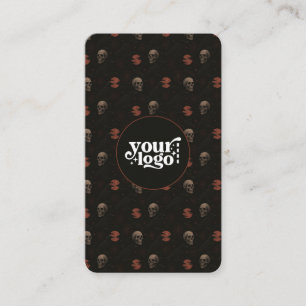 Carte De Visite Halloween sombre gothique QR Code vertical