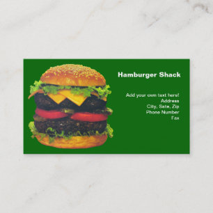 Carte De Visite Hamburger de luxe double au fromage