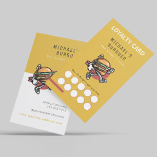 Carte De Visite Hamburger restaurant food truck Loyalty Mustard