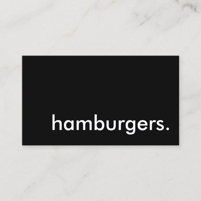 Carte De Visite hamburgers. (Devant)