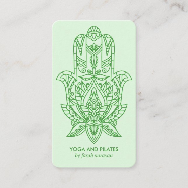 Carte De Visite Hamsa | Green Wellness massage spa yoga holistique (Devant)