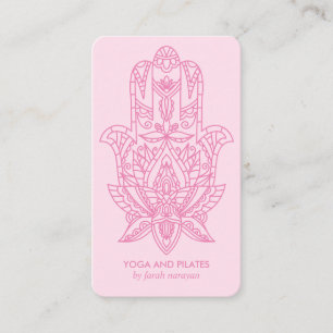 Carte De Visite Hamsa Pink Wellness Massage spa yoga holistique