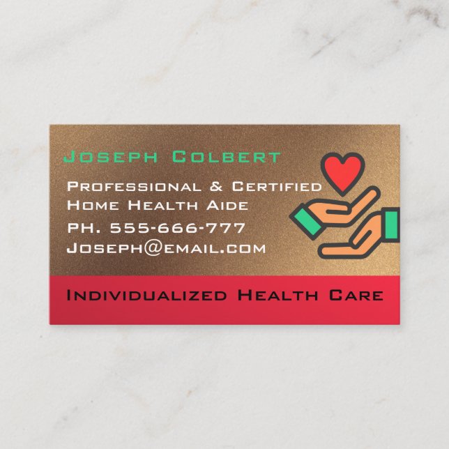 Carte De Visite Handicap Homecare Soins infirmiers Coeur de la mai (Devant)