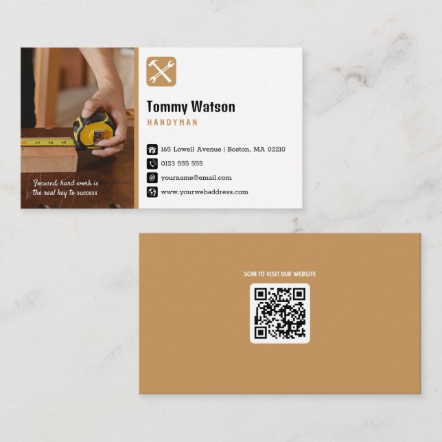 Carte De Visite Handy Man | Construction | Entrepreneur (Devant / Derrière)