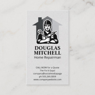 Carte De Visite Handyman avec outils main   Réparations domestique