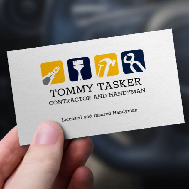 Carte De Visite Handyman Carpenter Home réparation Outils Logo (Créateur téléchargé)