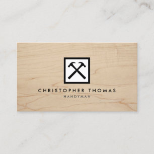 Carte De Visite Handyman, charpentier, bâtisseur Logo blanc sur bo