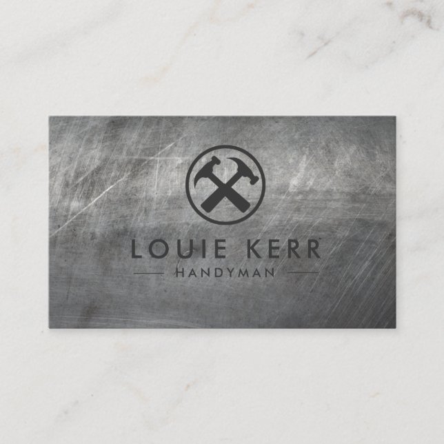 Carte De Visite Handyman Construction Carpenter Outils Faux Metal (Devant)