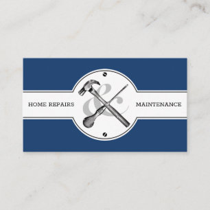 Carte De Visite Handyman Construction Marine Bleu Personnalisé Mod