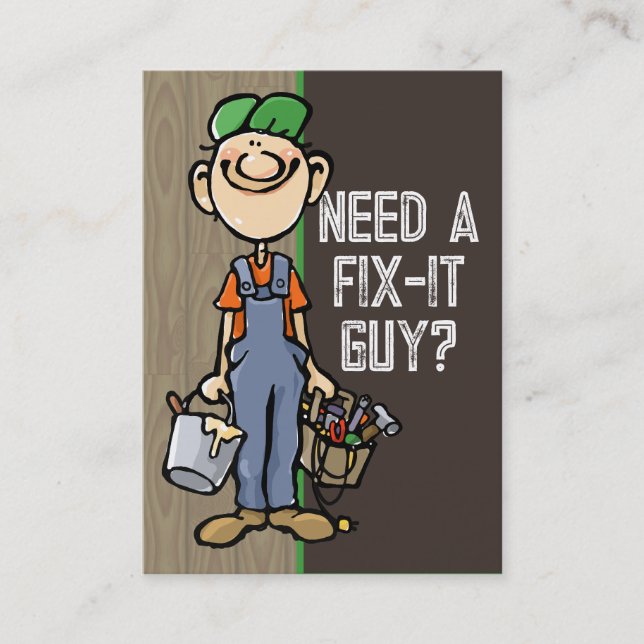 Carte De Visite Handyman Fix-It Carpenter Peintre Recherche d'empl (Devant)