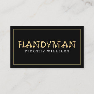 Carte De Visite Handyman Gold & Black Modern
