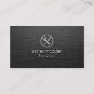 Carte De Visite Handyman HomeRéparations Outils Icon Dark Brossé M