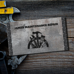 Carte De Visite Handyman Maintenance Service de réparation Acier m