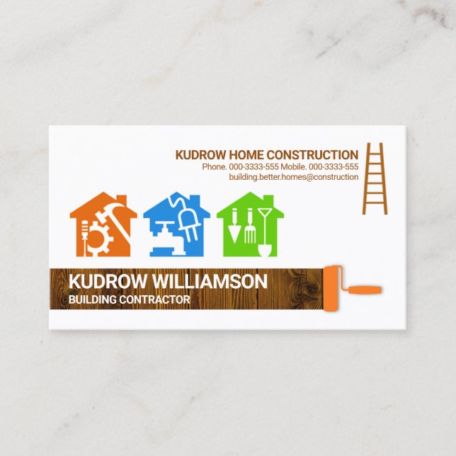 Carte De Visite Handyman Outils Colorful Homes (Devant)