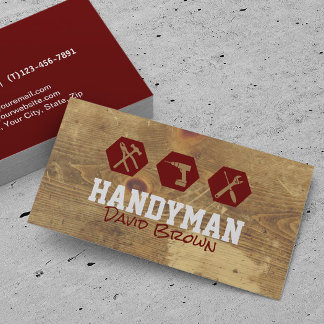 Carte De Visite Handyman Professional Carpenter House Réparation