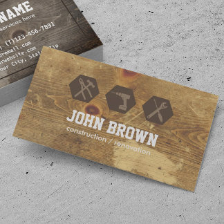 Carte De Visite Handyman Professional Construction menuiserie WOOD