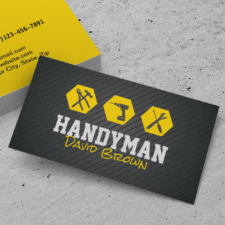 Carte De Visite Handyman Professional House Repair Service Gold